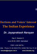 Elections and voter interests - Indian experience